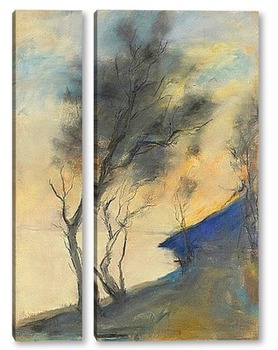  Осень, березы на берегу реки, 1897