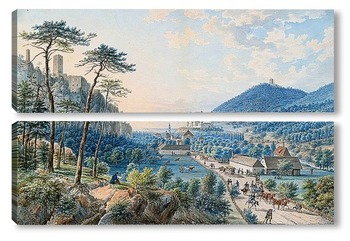 Модульная картина Пейзаж с замком