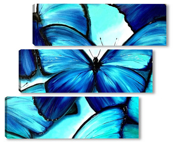 Модульная картина Бирюзовые бабочки