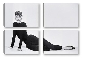 Модульная картина Одри Хепберн позирующая для рекламы фильма<Сабрина>.