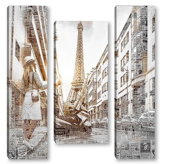 Модульная картина Париж в мечтах