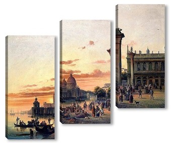  Картина художника 19 века, пейзаж
