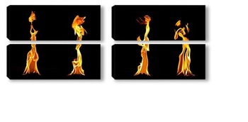Модульная картина лики огня