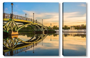 Модульная картина Мост в Царицыно на закате дня