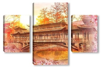 Модульная картина Мост в деревне Сидян. Китай