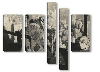 Модульная картина На стройке, Эмпайр Стейт Билдинг, 1930