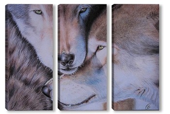 Модульная картина Волки