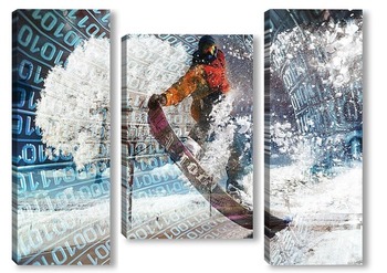 Модульная картина Прыжок на сноуборде