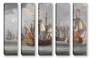 Модульная картина Британские военные корабли