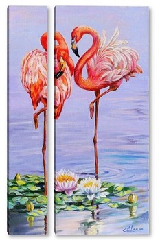 Модульная картина Свидание фламинго