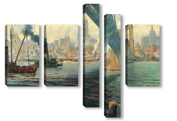 Модульная картина Бруклинский Мост, Нью-Йорк