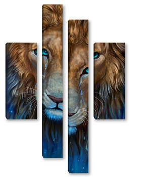 Модульная картина Плачущий лев 
