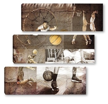 Модульная картина Игроки в баскетбол