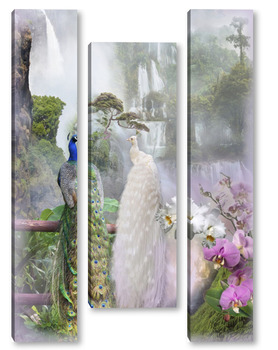 Модульная картина Водопады и леса 54106