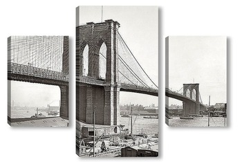 Модульная картина Бруклинский мост, Нью-Йорк, 1900