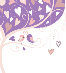    Фиолетовое дерево с птичками